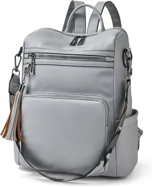 OPAGE Backpack Purse for Women Leather Fashion Designer Tassel Backpack Purse Ladies Shoulder Bag Travel Backpack Bag
