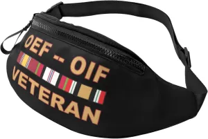 Operations Enduring Freedom (OEF) and Iraqi Freedom (OIF) Veteran Sports crossbody waist bag, casual chest bag