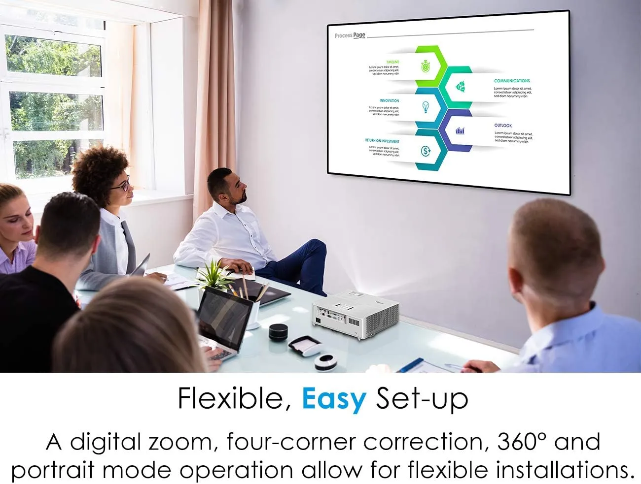Optoma ZH406ST Short Throw Full HD Professional Laser Projector | DuraCore Laser Technology | High Bright 4200 lumens | 4K HDR Input | Four Corner Image Adjustment | Network Compatible