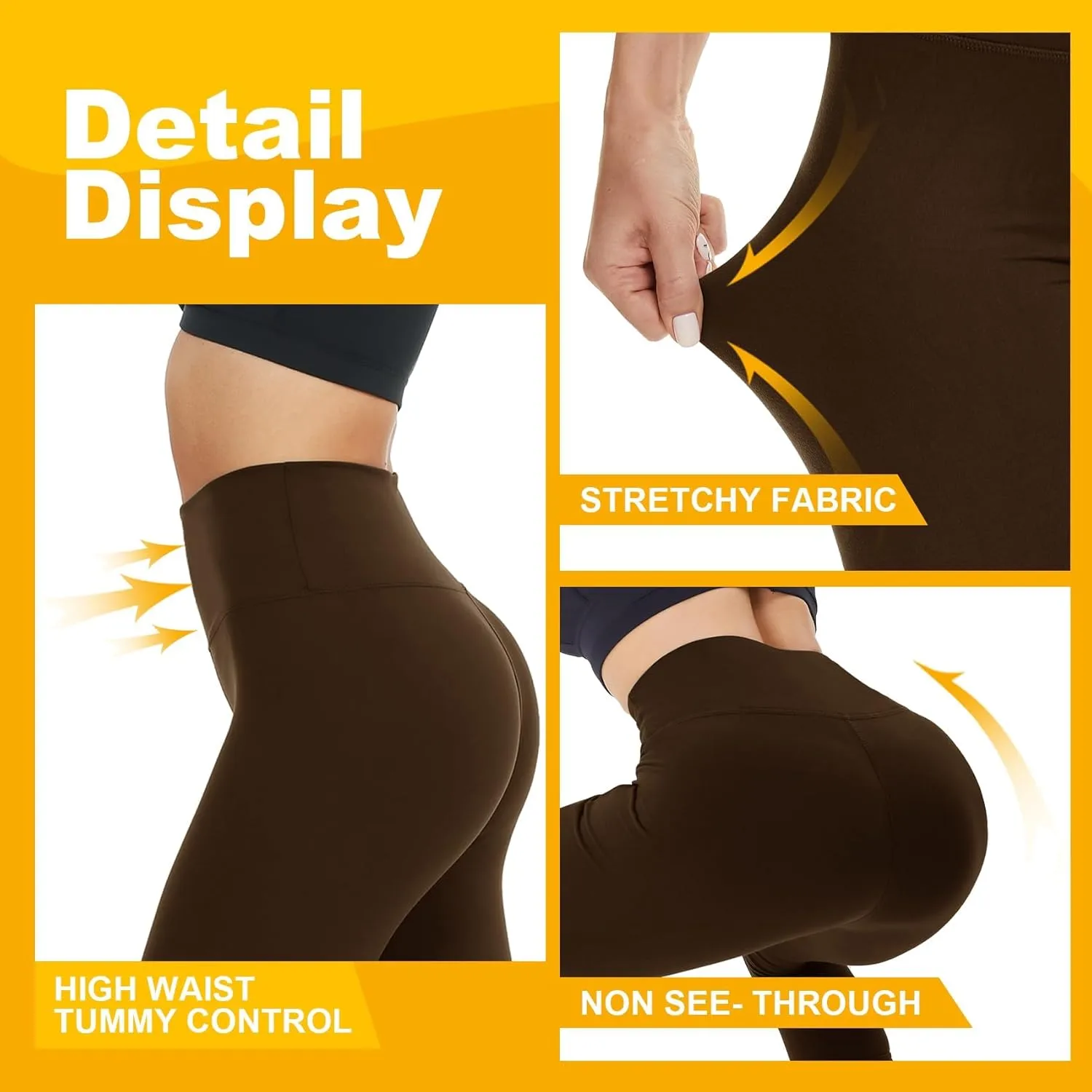 Opuntia 2 Pack Fleece Lined High Waisted Leggings for Women - Warm Winter Pants Tummy Control Yoga Hiking Running Tights