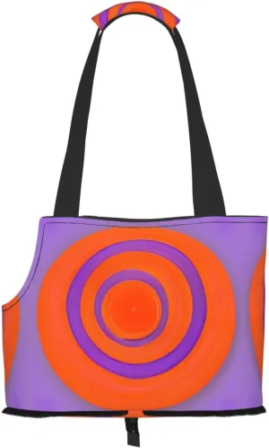 Orange Circle Centre Printed Pet Shoulder Bag, Specially Designed for Small Dogs and Cats, Multifunctional Shoulder and Handbag