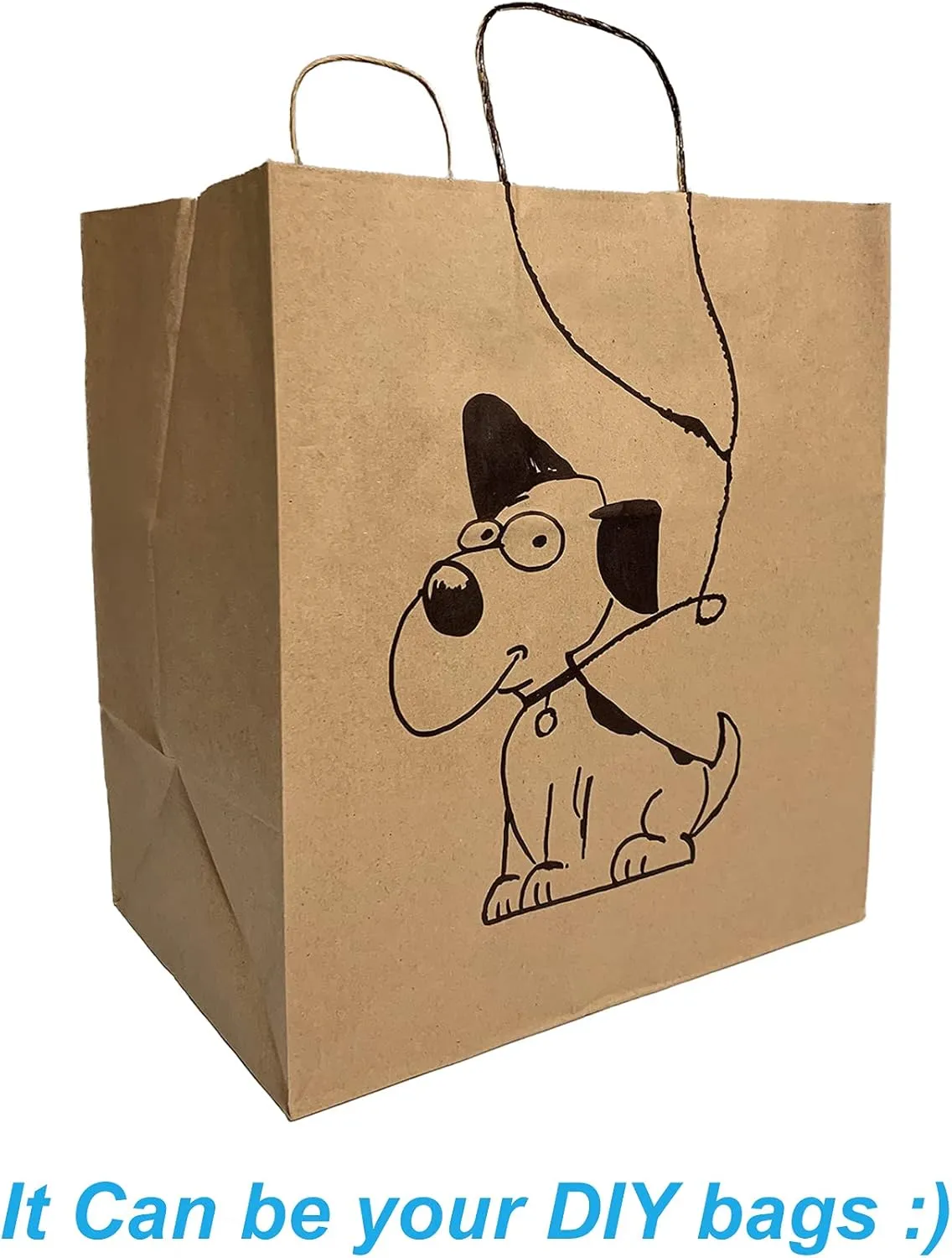 orange river 50 Count 14" L x 10" W(gusset) x 15.75" H Large Ultra Wide Brown Kraft Paper Bags with Twisted Handle, Perfect Solution for Restaurant Takeouts, Parties, Baby Shower, Shopping
