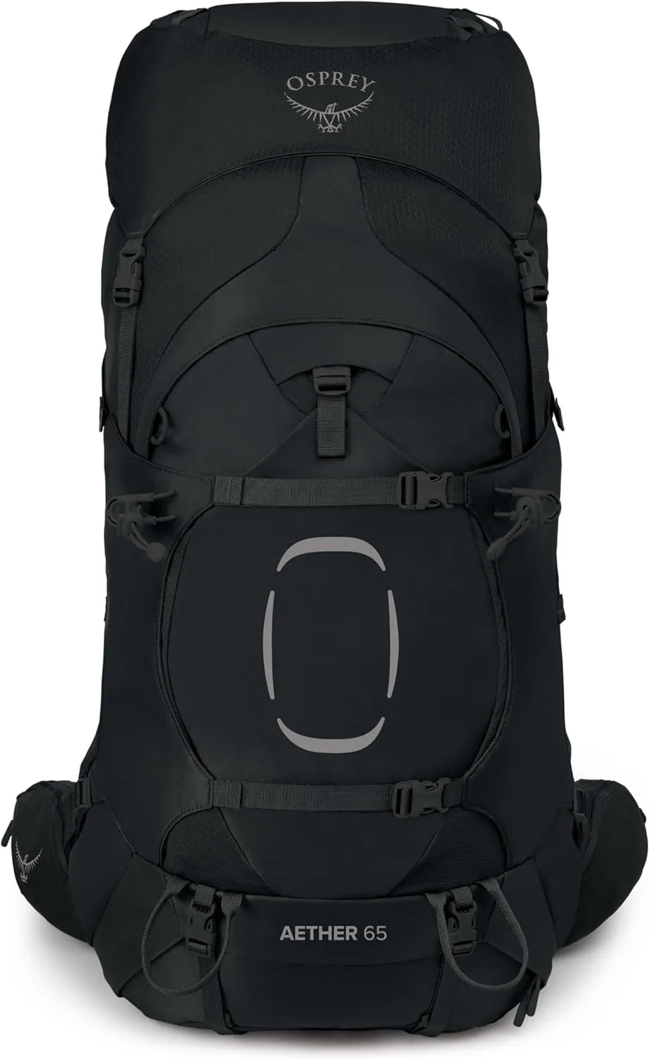 Osprey Aether 65L Men's Backpacking Backpack, Black, L/XL, Extended Fit