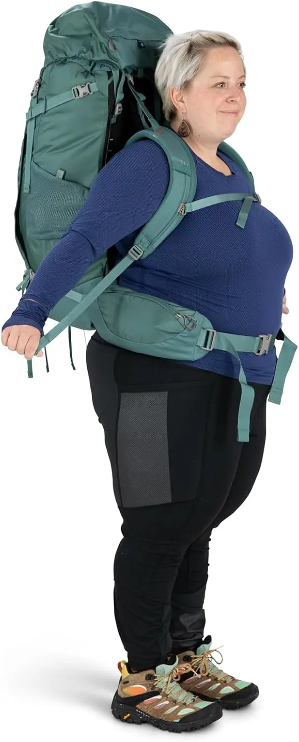 Osprey Viva 65L Women's Backpacking Backpack, Tunnel Vision Grey, Extended Fit