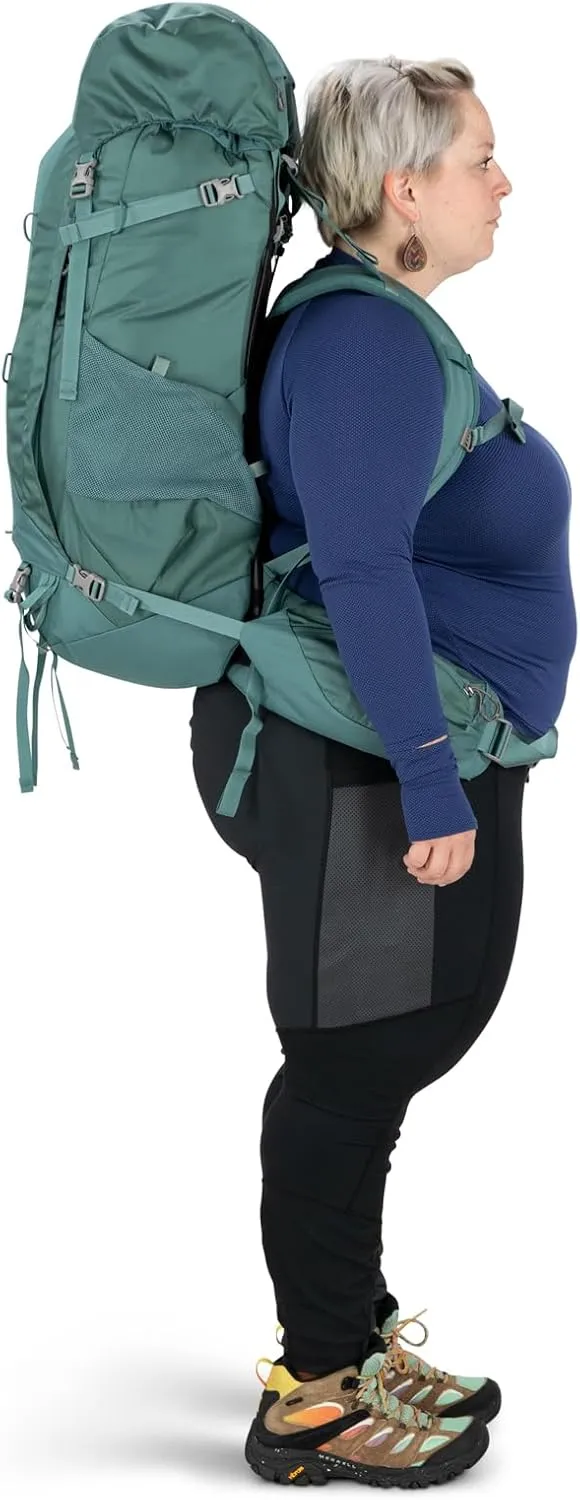 Osprey Viva 65L Women's Backpacking Backpack, Tunnel Vision Grey, Extended Fit