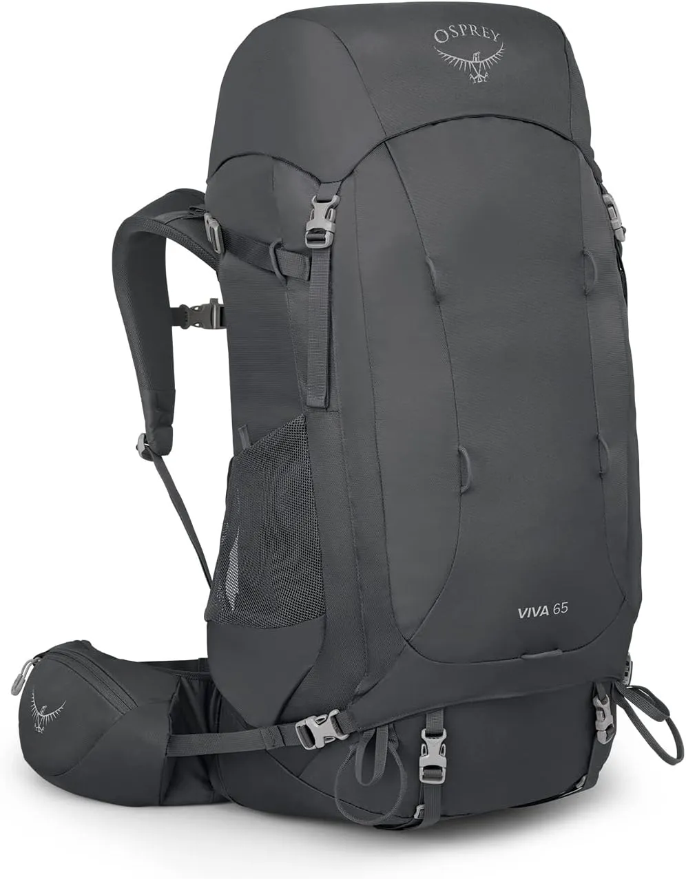 Osprey Viva 65L Women's Backpacking Backpack, Tunnel Vision Grey, Extended Fit