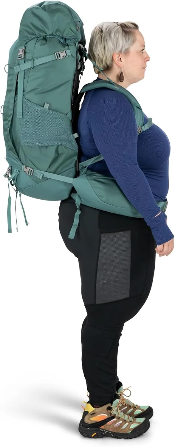Osprey Viva 65L Women's Backpacking Backpack, Tunnel Vision Grey, Extended Fit