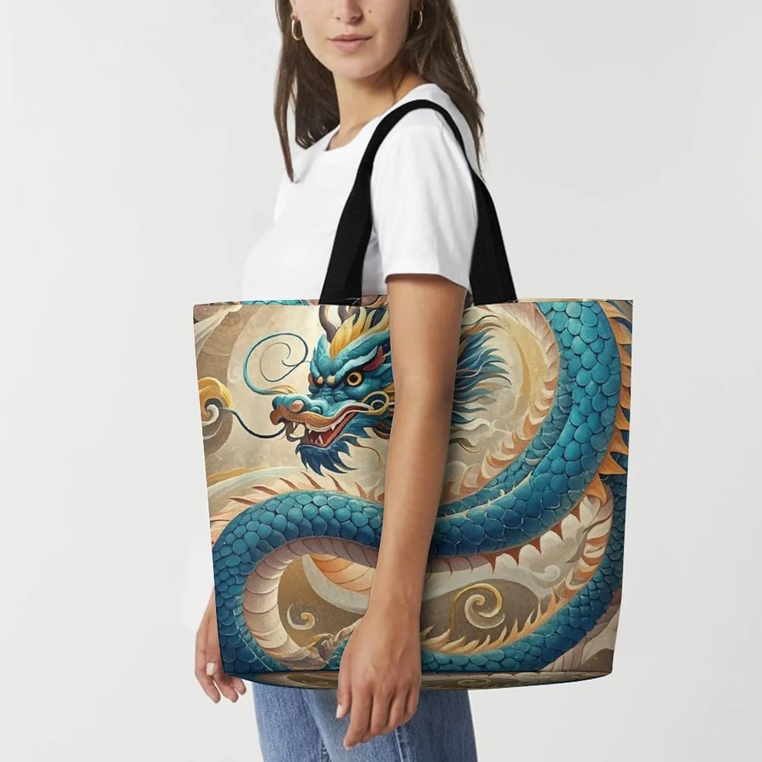 Otters in Love Tote Bag for Women Reusable Grocery Shoulder Bags Shopping Bag for Travel, Groceries