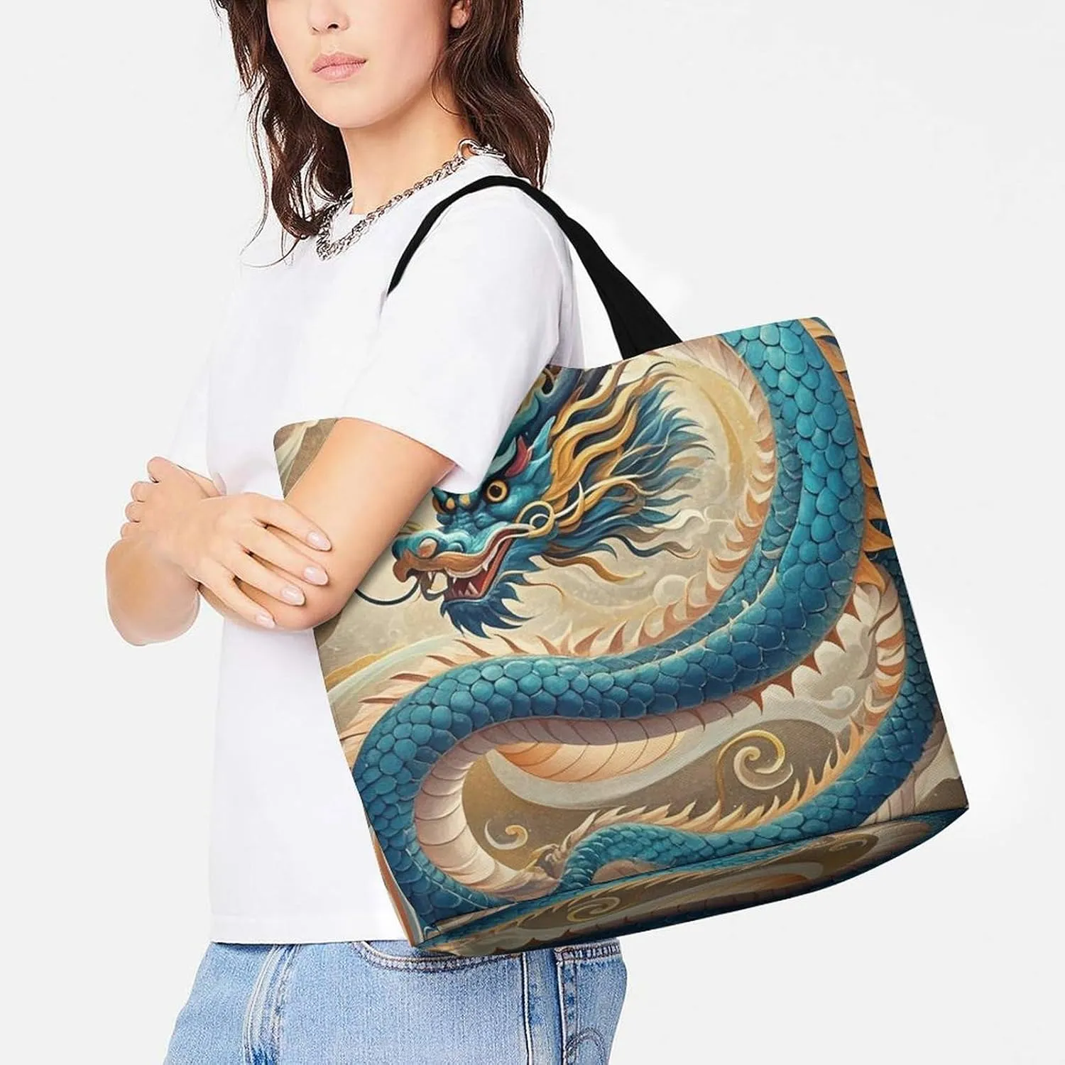 Otters in Love Tote Bag for Women Reusable Grocery Shoulder Bags Shopping Bag for Travel, Groceries