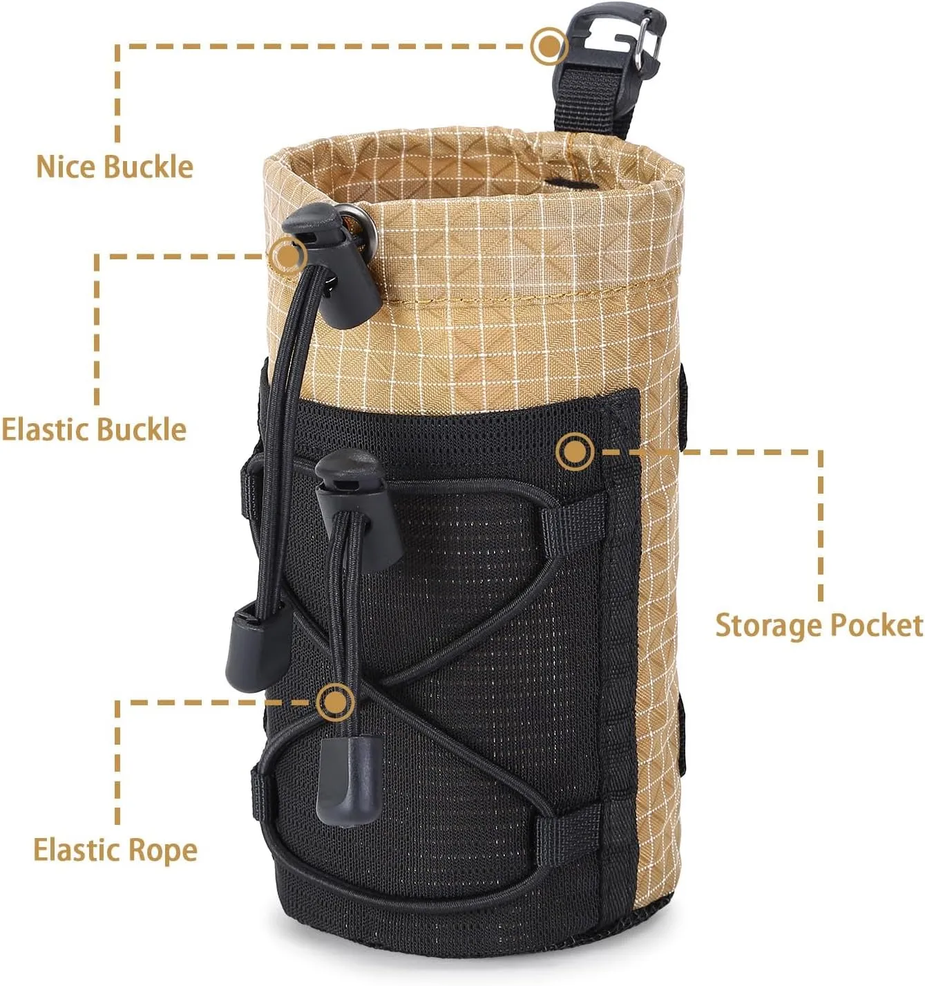 Outdoor Multifunctional Water Bottle Holder,Portable Shoulder Strap Bottle Carrier,Backpack Accessories for Hiking Hunting and Travelling 2 Pairs