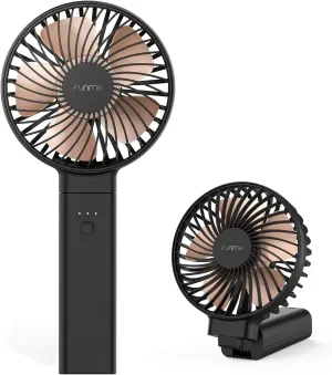 OUTXE Portable Handheld Fan 5000mAh USB Desk Fan Person 4 Speed Settings for Outdoor Travel (Black,with Neck Lanyard)