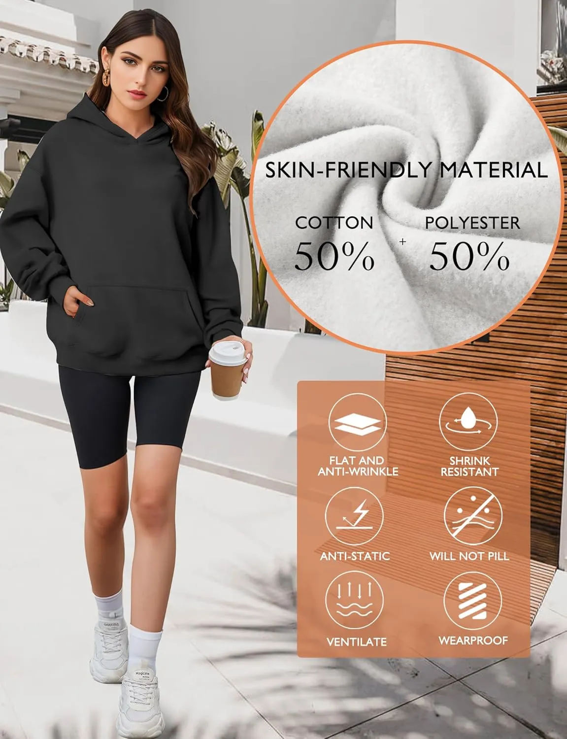 Oversized Hoodies for Women, Long Sleeve Fleece Womens Sweatshirt with Pocket Pullover Fall Outfits Winter Clothes