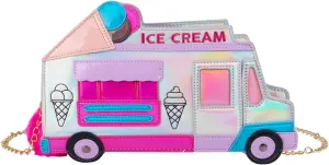 Oweisong Fun Purses for Women Novelty Car Taxi Shaped Crossbody Bag Ice Cream Bus Laser Holographic Shoulder Handbag for Girl