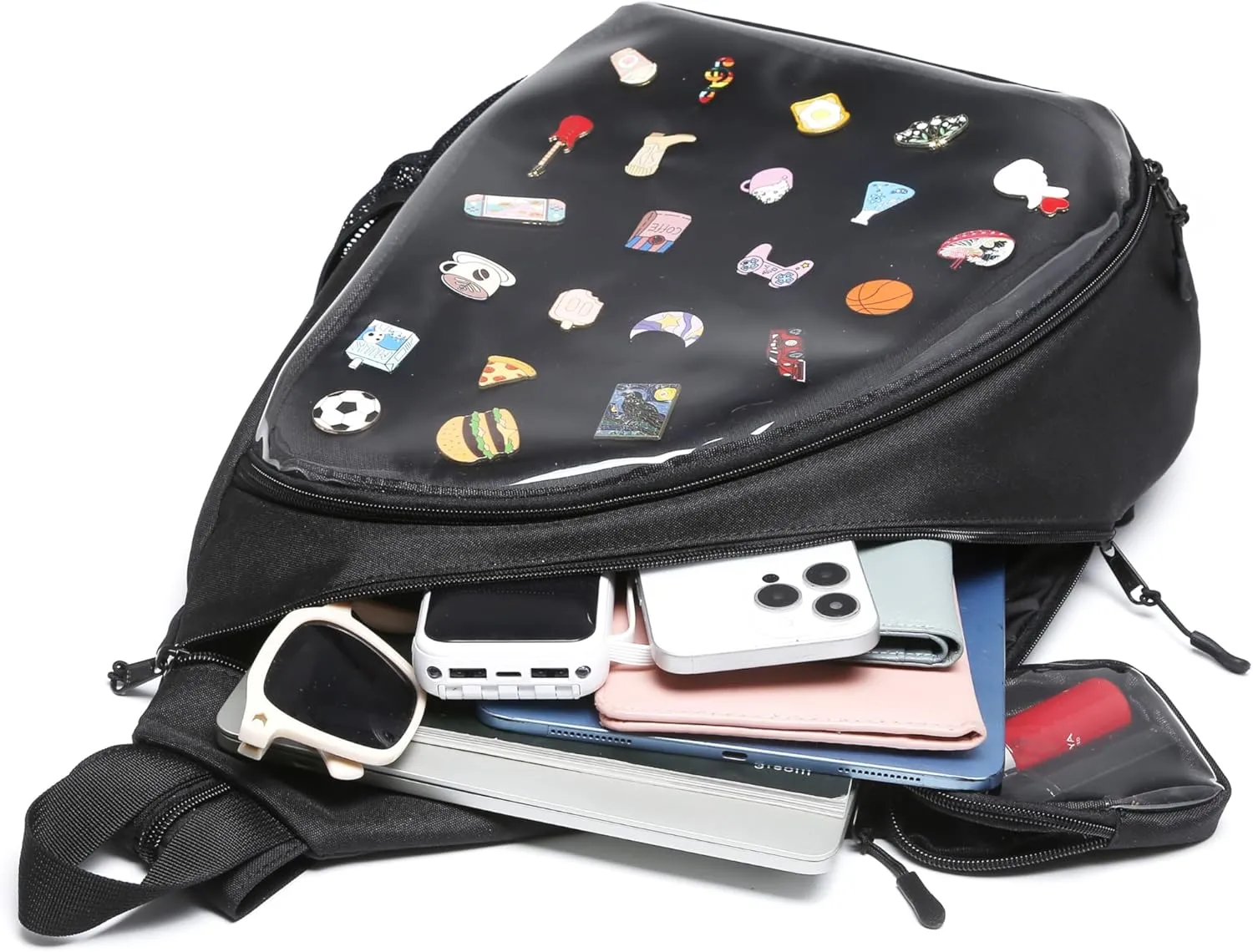 Oxford Ita Bag Kawaii Pin Display Chest Pack Single Shoulder Bag Sport Backpack Hiking Daypack, Large
