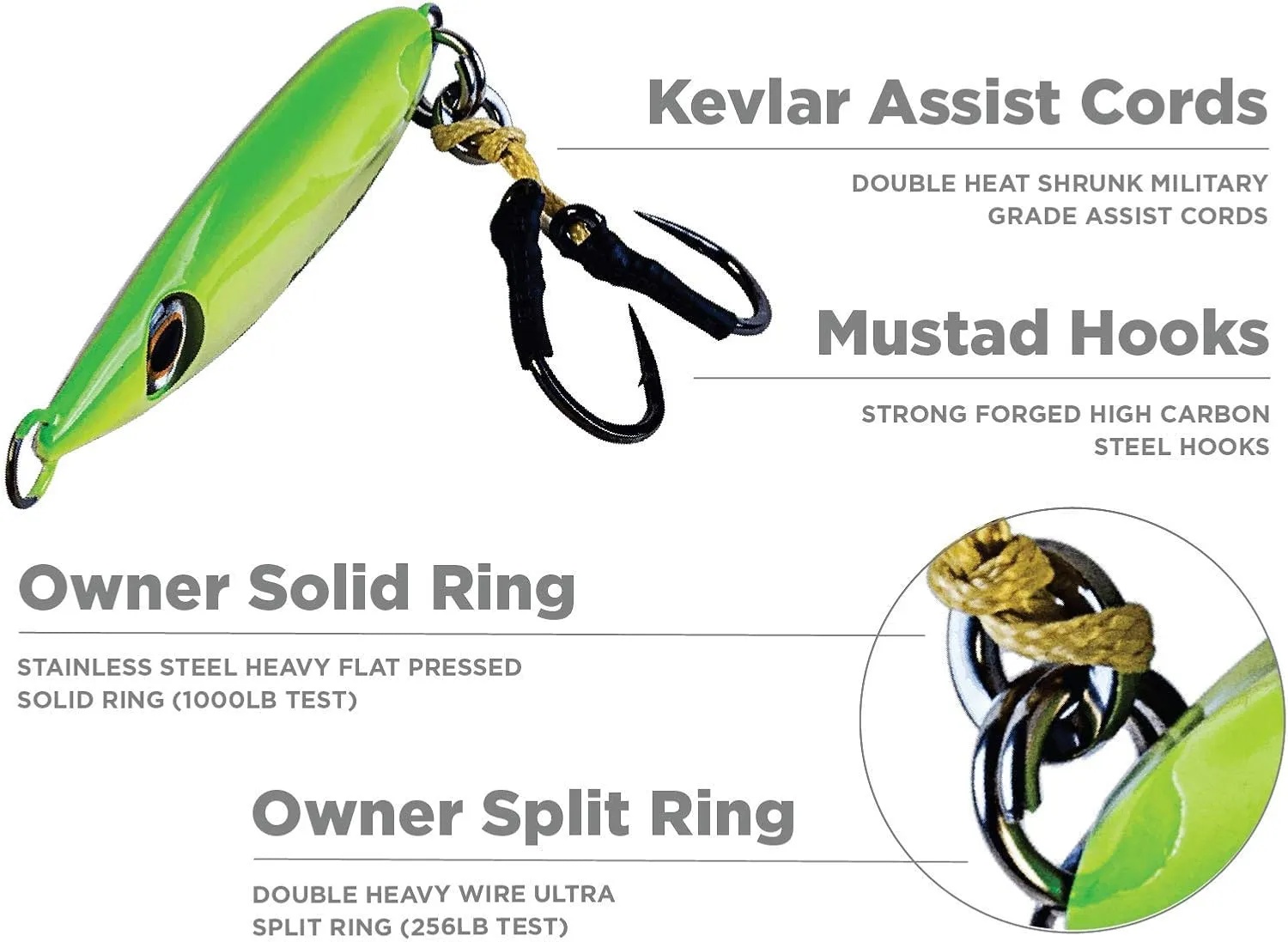 Palomar Fishing Flat Fall Jig Slow Pitch Vertical Ocean Lure | MUSTAD Hooks-Owner Rings | Kevlar Assist Cord | 10 Colors-5 Weights | 6-Pack / 2-Pack Bulk Prices | Next-Gen Graphene Paint | USA Owned