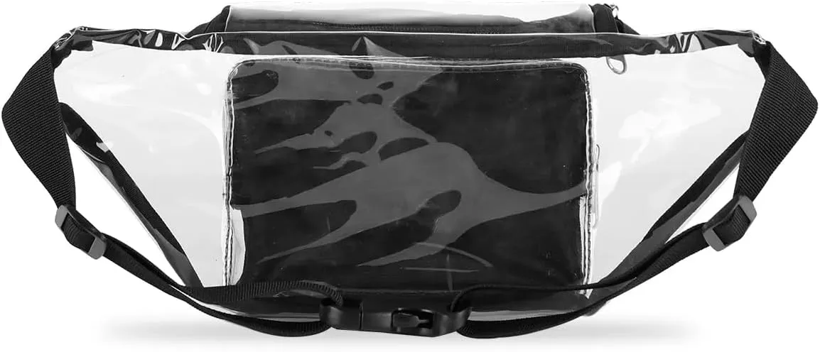 Panda Flower Clear Fanny Pack Stadium Approved Clear Crossbody Belt Bag for Women Men Transparent Waist Bag with Adjustable Strap for Concerts Sports Events Travel