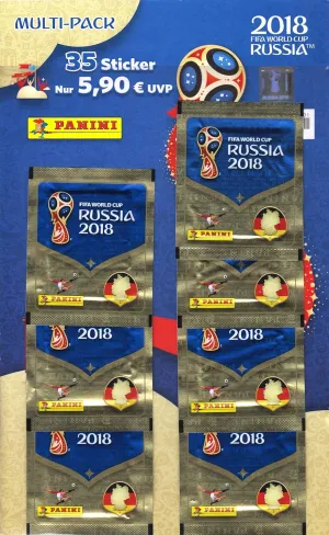 Panini 005903 FIFA World Cup Russia 2018 Collector Sticker Multi Pack – 7 Booster