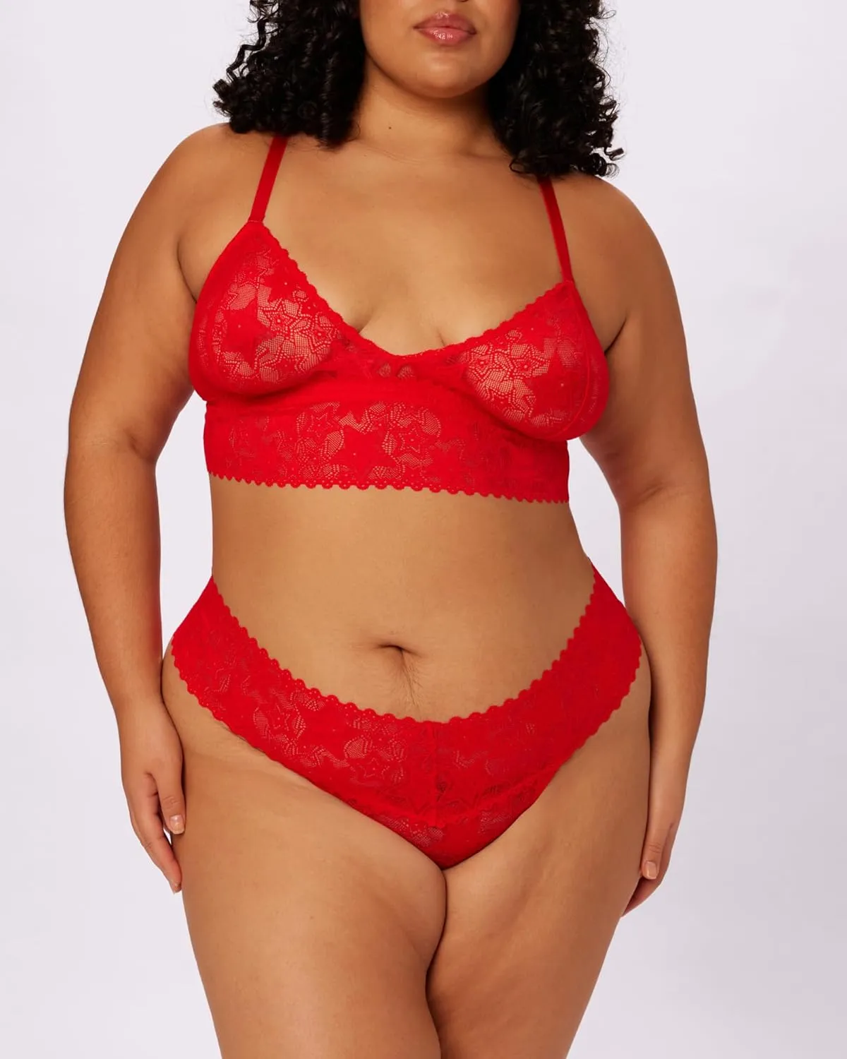 Parade Women's Star Lace Longline Triangle Bralette: Available in Multi Packs