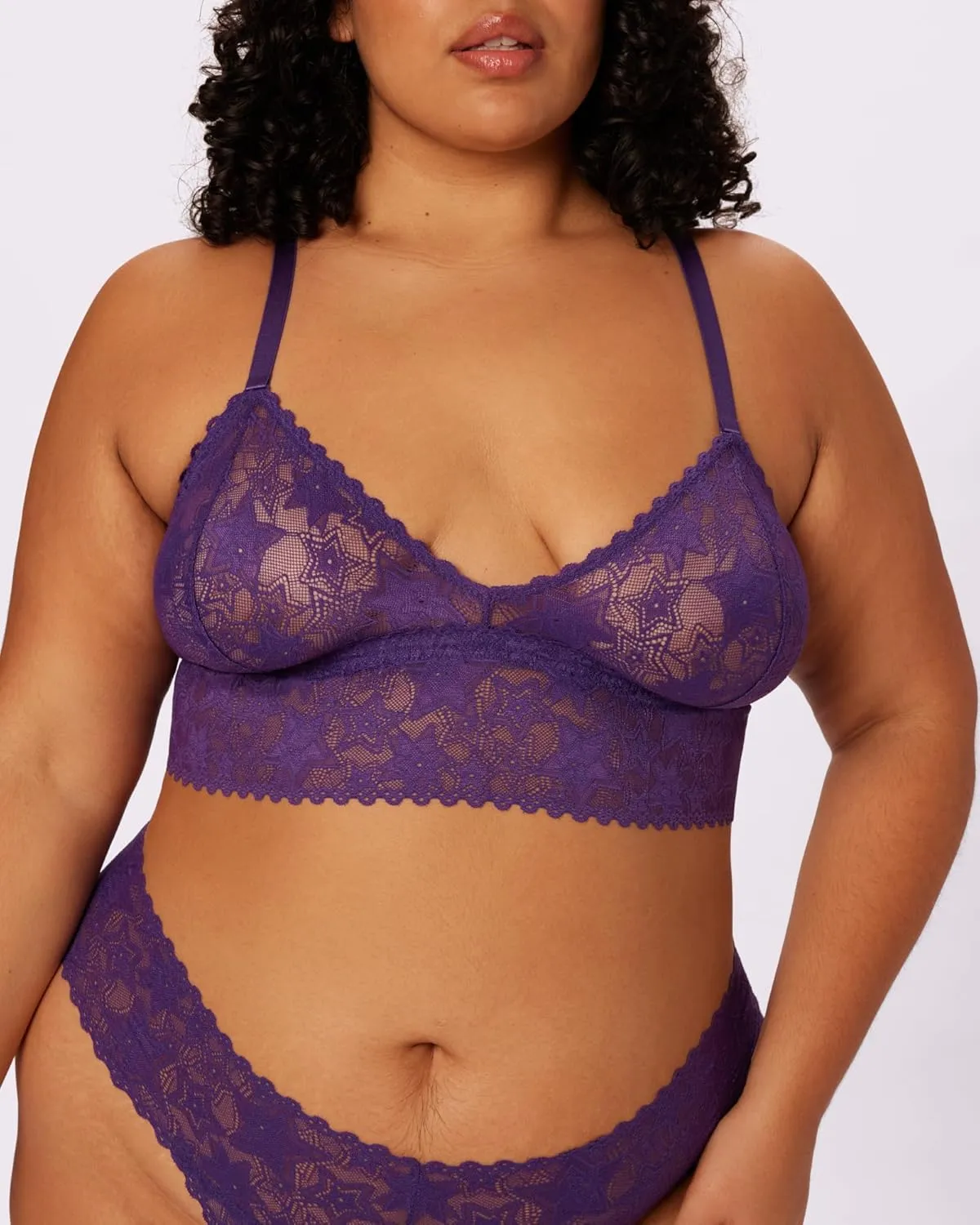 Parade Women's Star Lace Longline Triangle Bralette: Available in Multi Packs