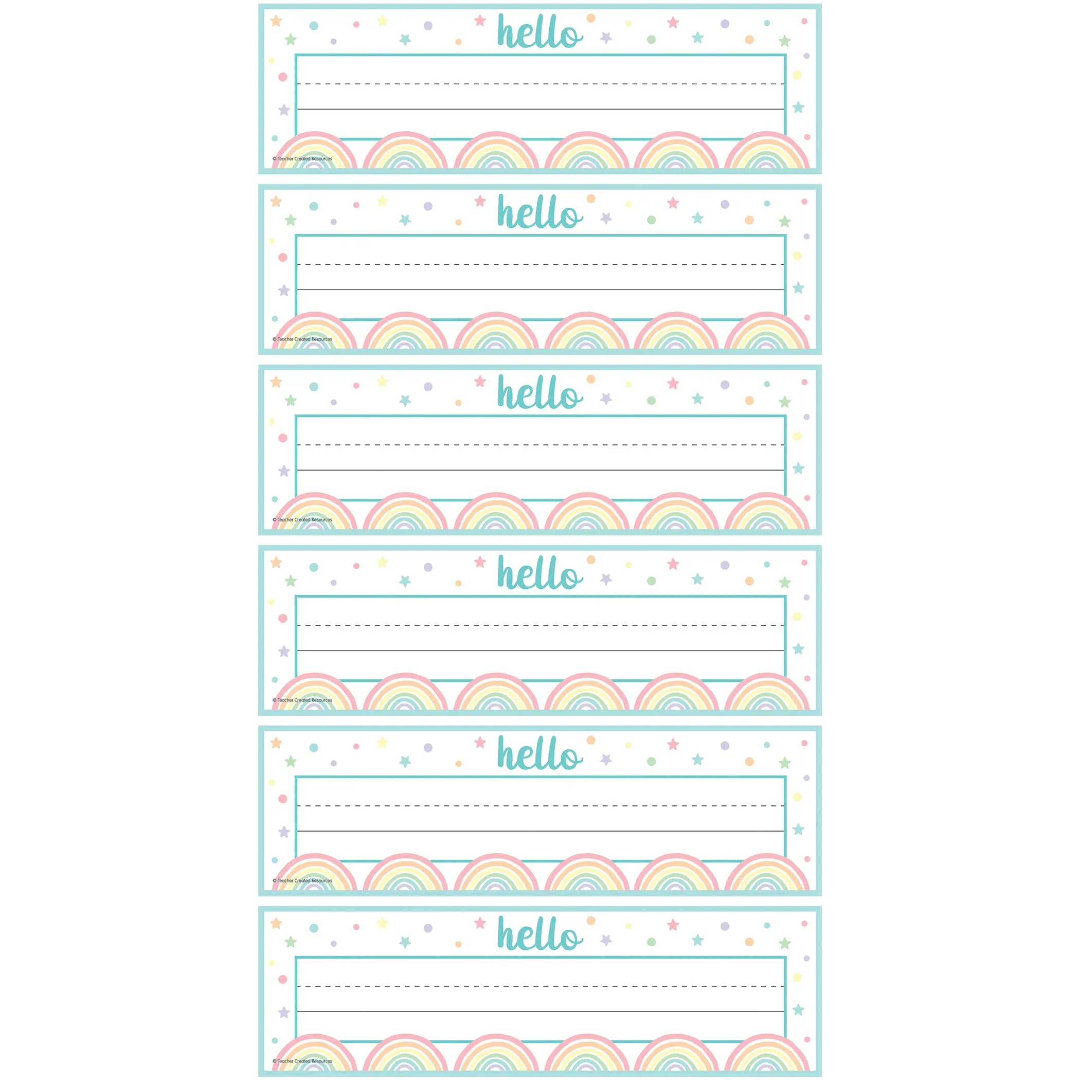 Pastel Pop Flat Name Plates, 36 Per Pack, 6 Packs