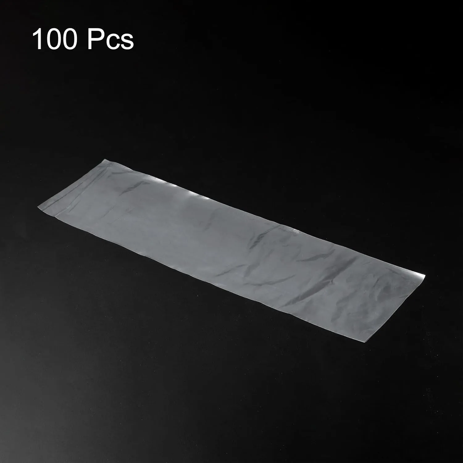 PATIKIL Clear Flat Open Poly Bags PE Plastic 3 Mil 4x16 in for Hardware, Collectibles, Jewelry, Cards, Craft Supplies Pack of 100