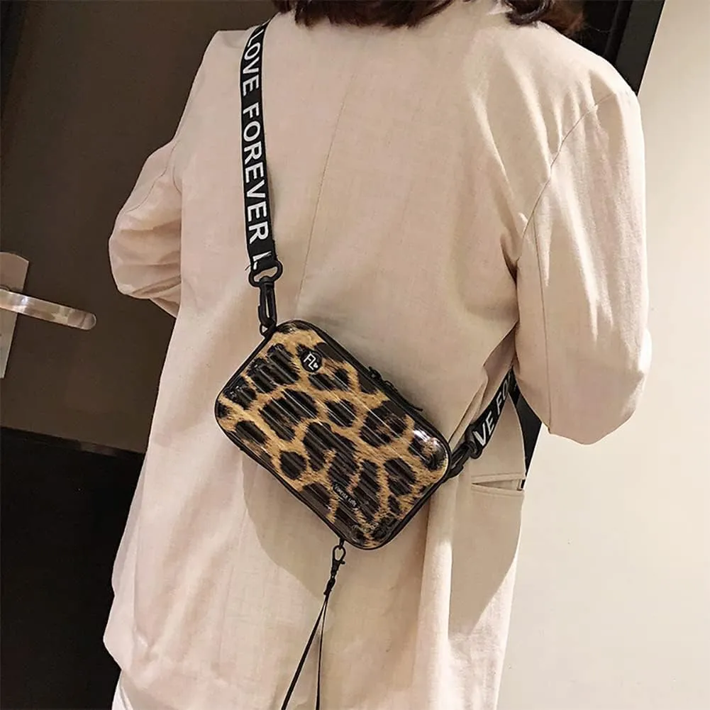 PC ABS Lightweight Hard Shell Travel Suitcase,Cosmetic Crossbody Bag For Women,Unisex Multifunctional Makeup Shoulder Luggage