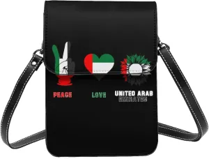 Peace United Arab Emirates Emiratis Flag Small Crossbody Bag Is A Shoulder Bag Designed For Women And Girls Cell Phone Crossbody Wallet Purses With Card Slots Adjustable Strap