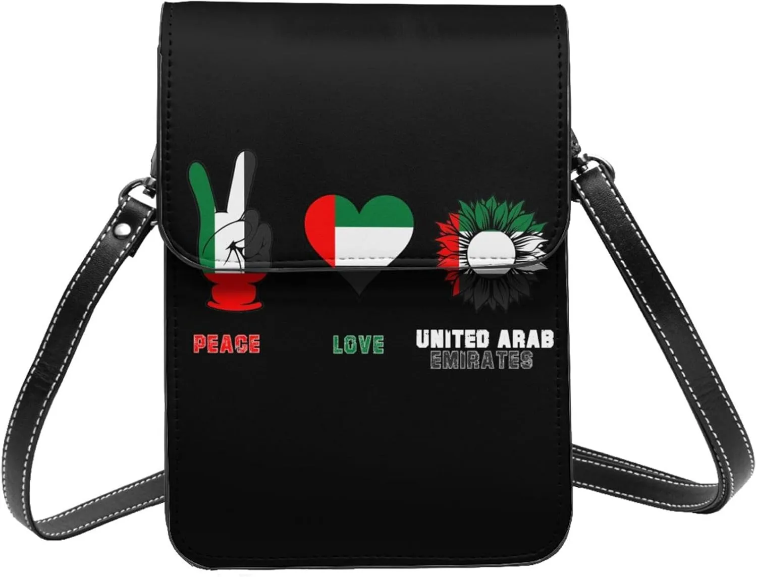 Peace United Arab Emirates Emiratis Flag Small Crossbody Bag Is A Shoulder Bag Designed For Women And Girls Cell Phone Crossbody Wallet Purses With Card Slots Adjustable Strap