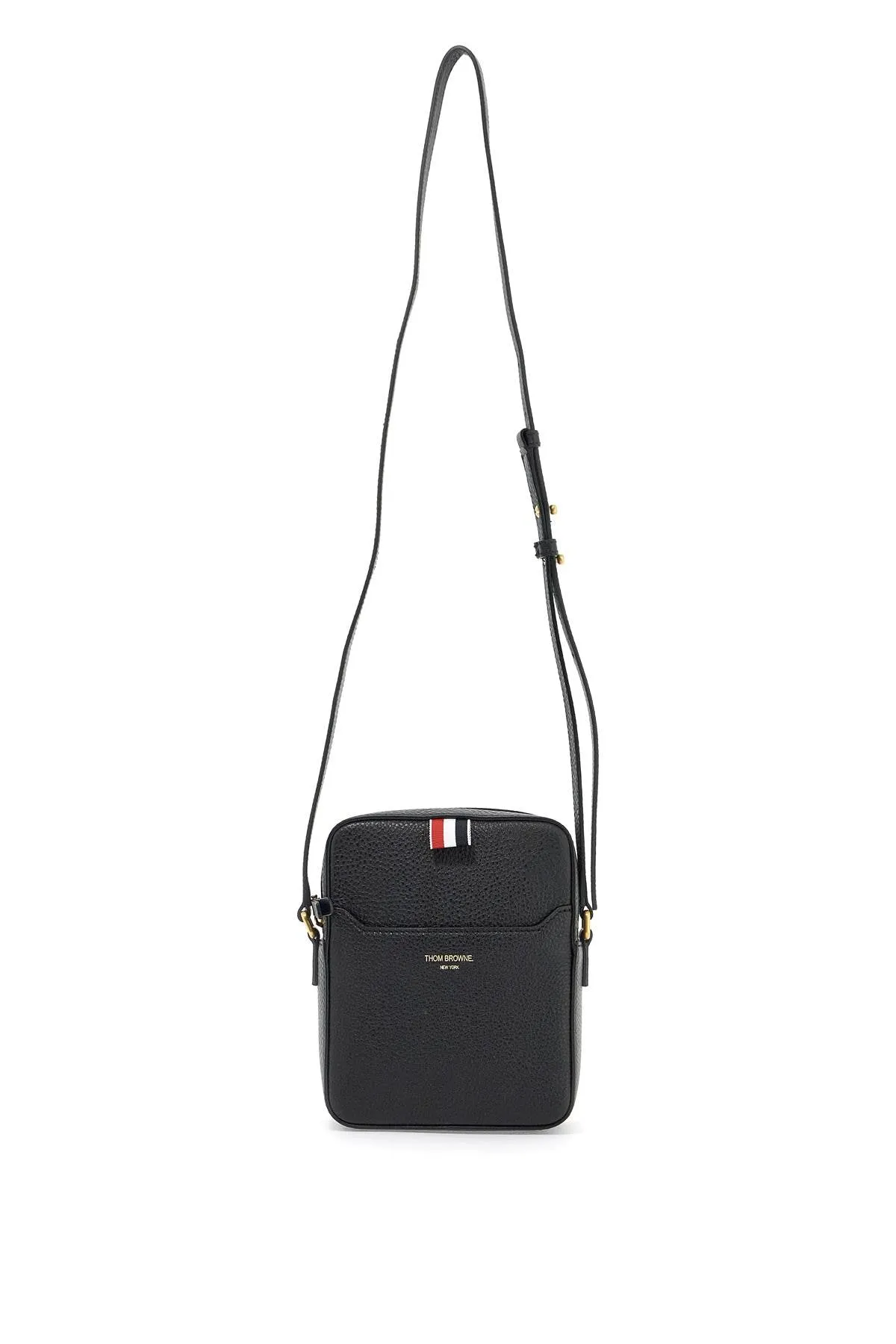 pebble grain leather vertical camera bag