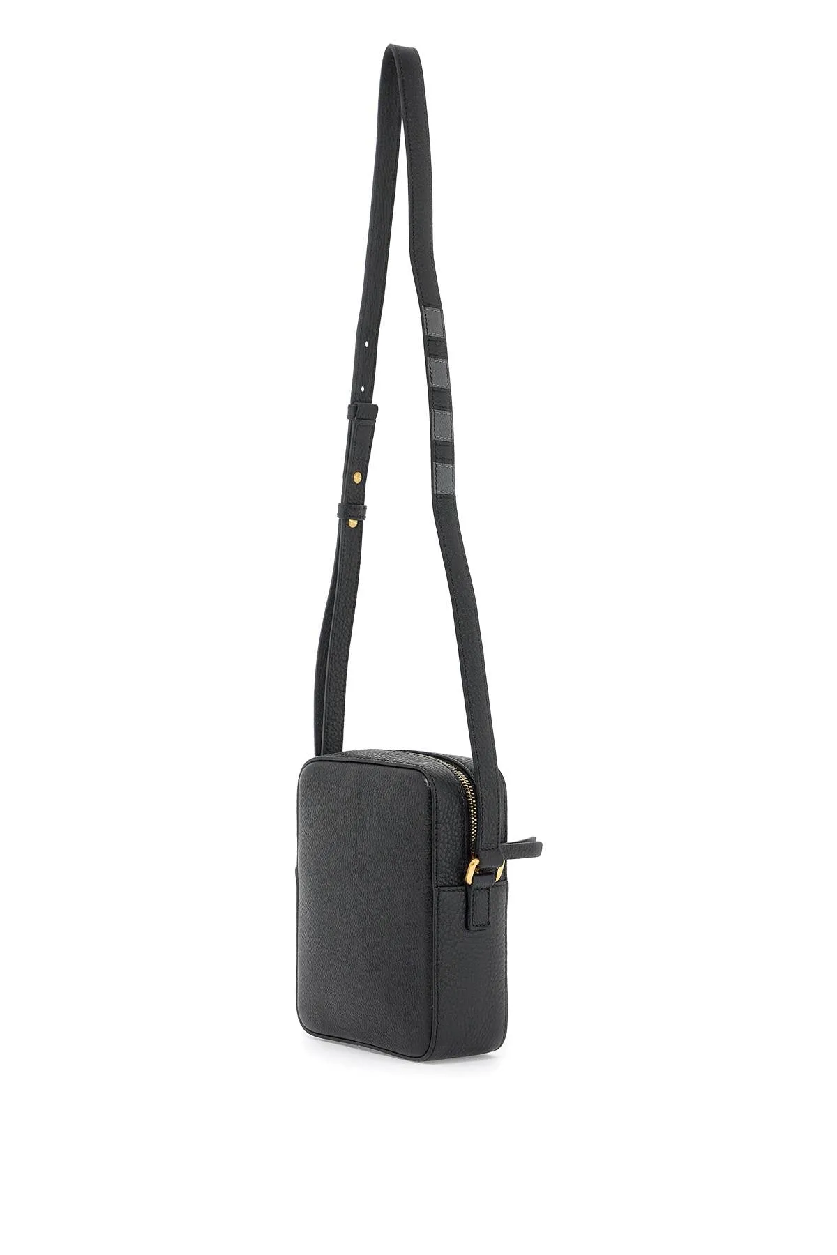 pebble grain leather vertical camera bag