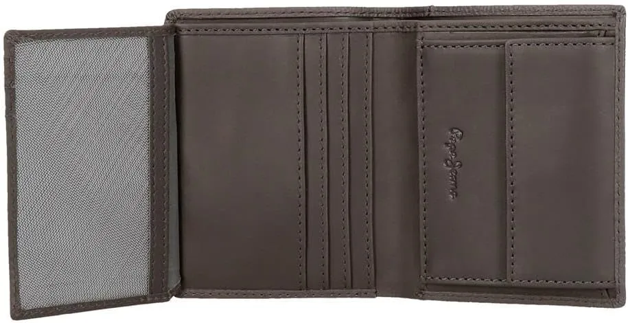 Pepe Jeans Checkbox Vertical Wallet with Coin Purse, One Size, Grey, One Size, Vertical Wallet with Coin Purse