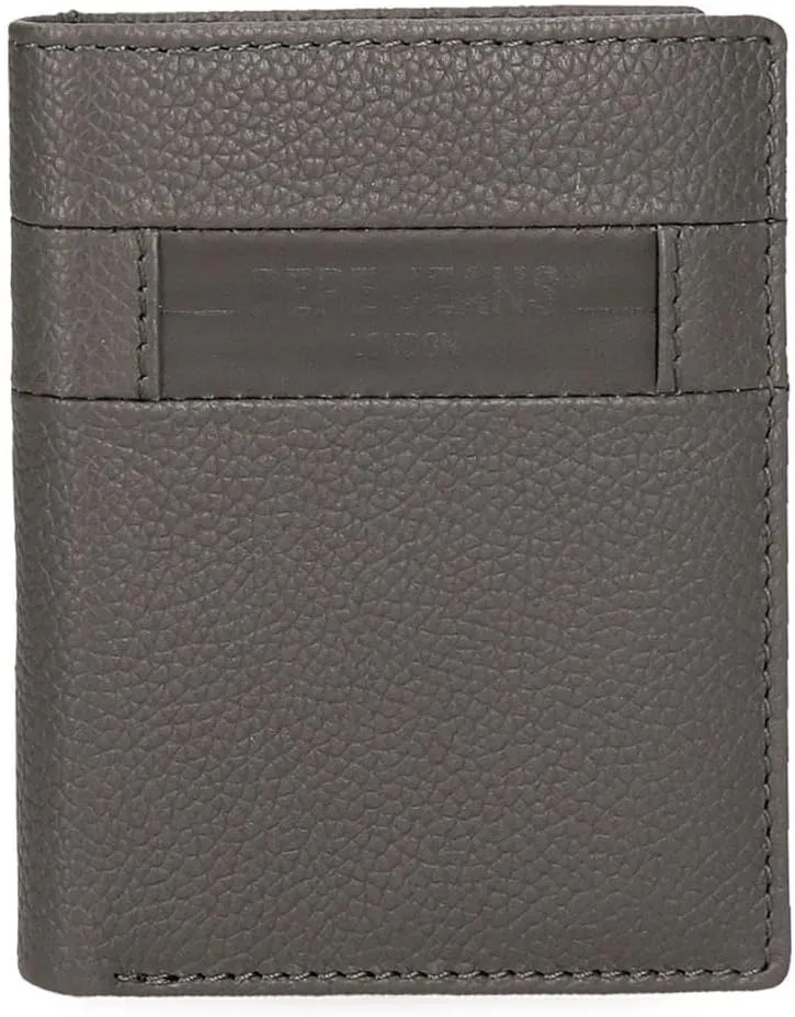 Pepe Jeans Checkbox Vertical Wallet with Coin Purse, One Size, Grey, One Size, Vertical Wallet with Coin Purse