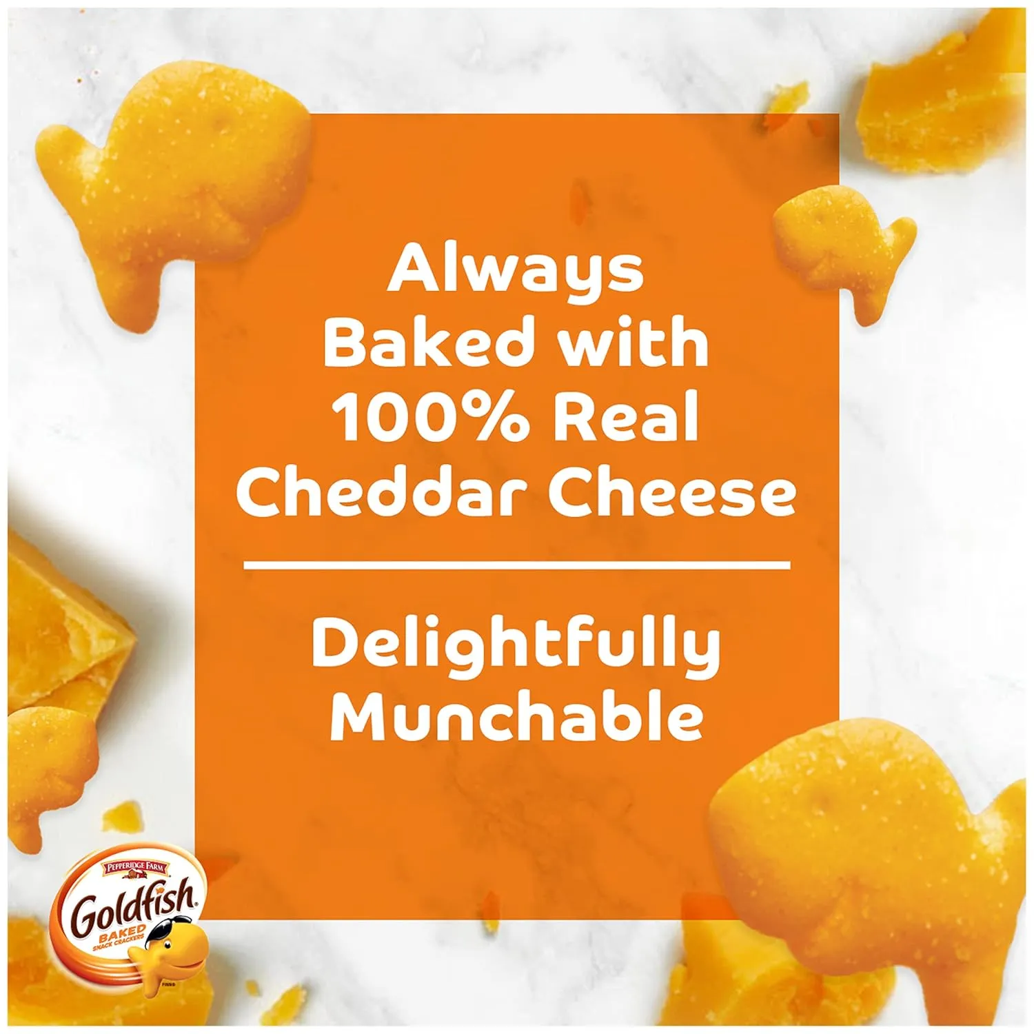 Pepperidge Farm Goldfish Cheddar Crackers, 1.5 oz. Snack Packs, 30 Count