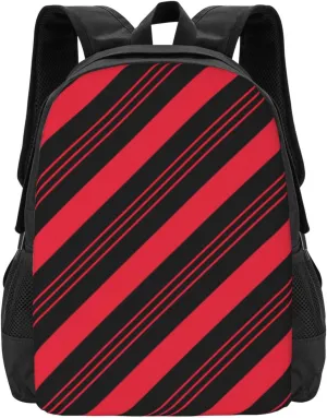 Peppermint Candy Cane Red Stripes Christmas Lightweight Packable Backpack Travel Casual Large Capacity Daypack Foldable Backpack For Men Women