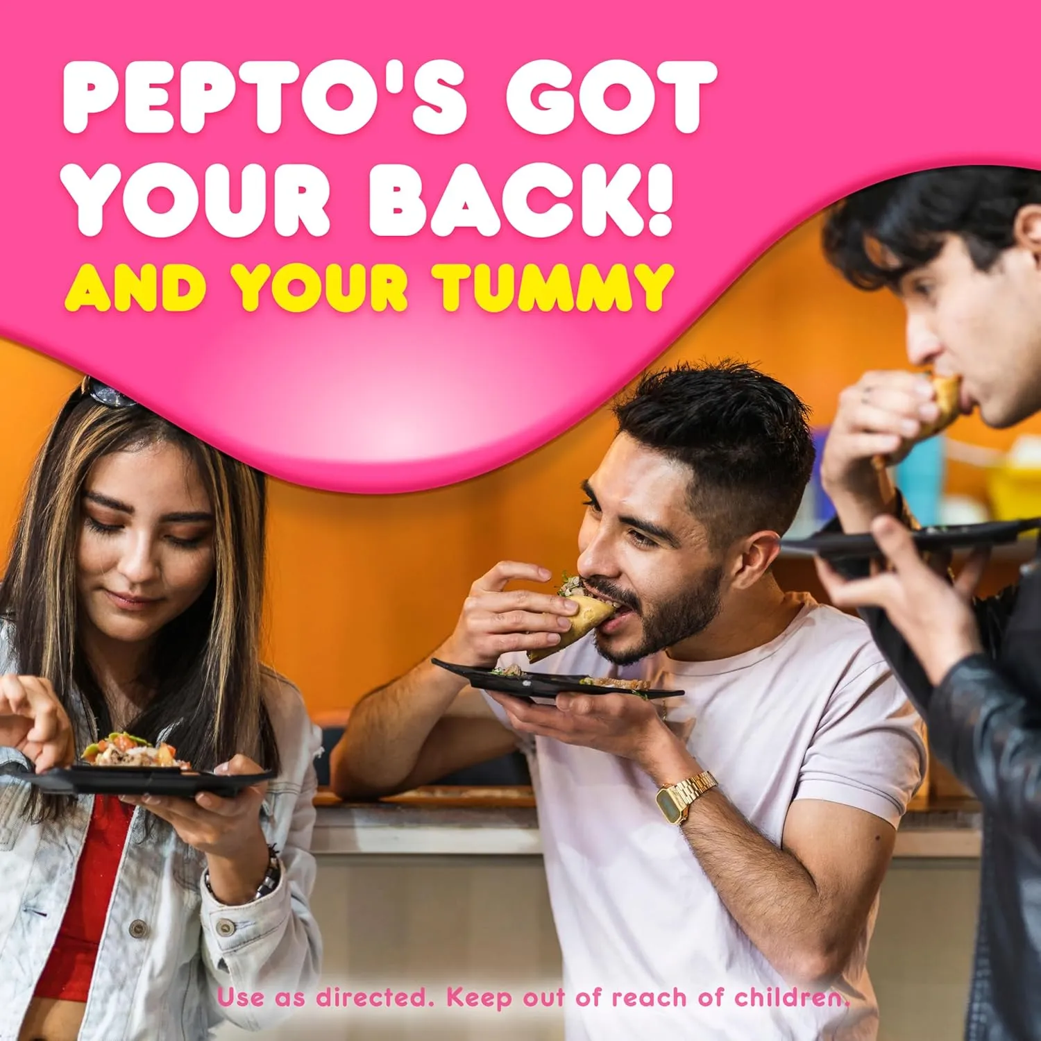 Pepto Bismol Chewable Tablets for Nausea, Heartburn, Indigestion, Upset Stomach, and Diarrhea Relief, Original Flavor, 90 Total (3 Packs of 30)
