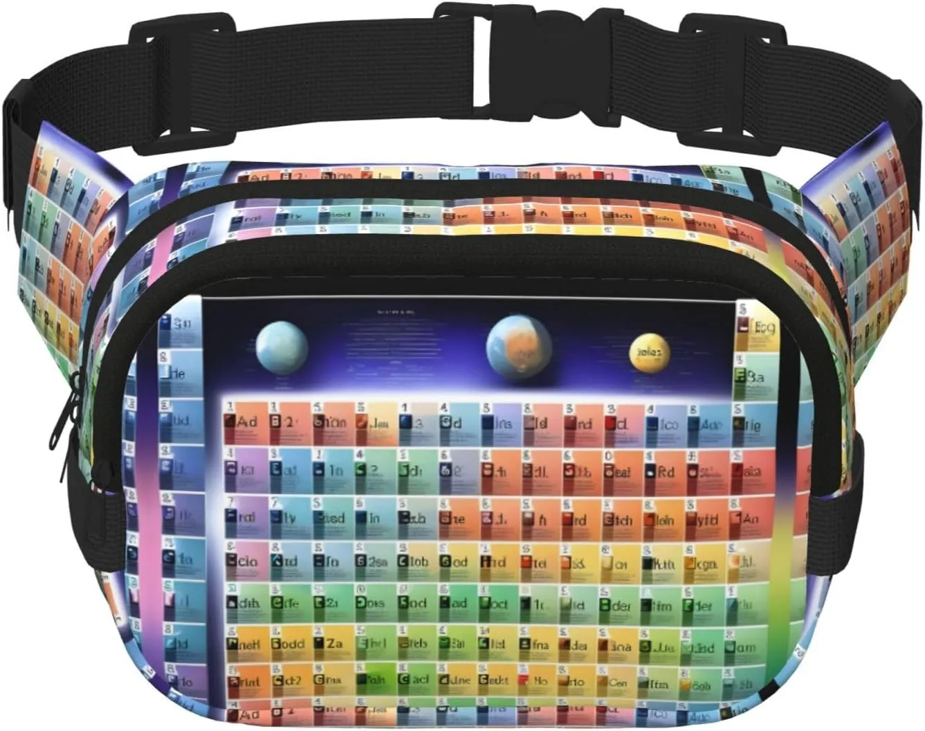 Periodic table of elements print Womens Fanny Pack Everyday Hip Pouch Waist Bag for Travel Outdoor Running Hunting for Adult