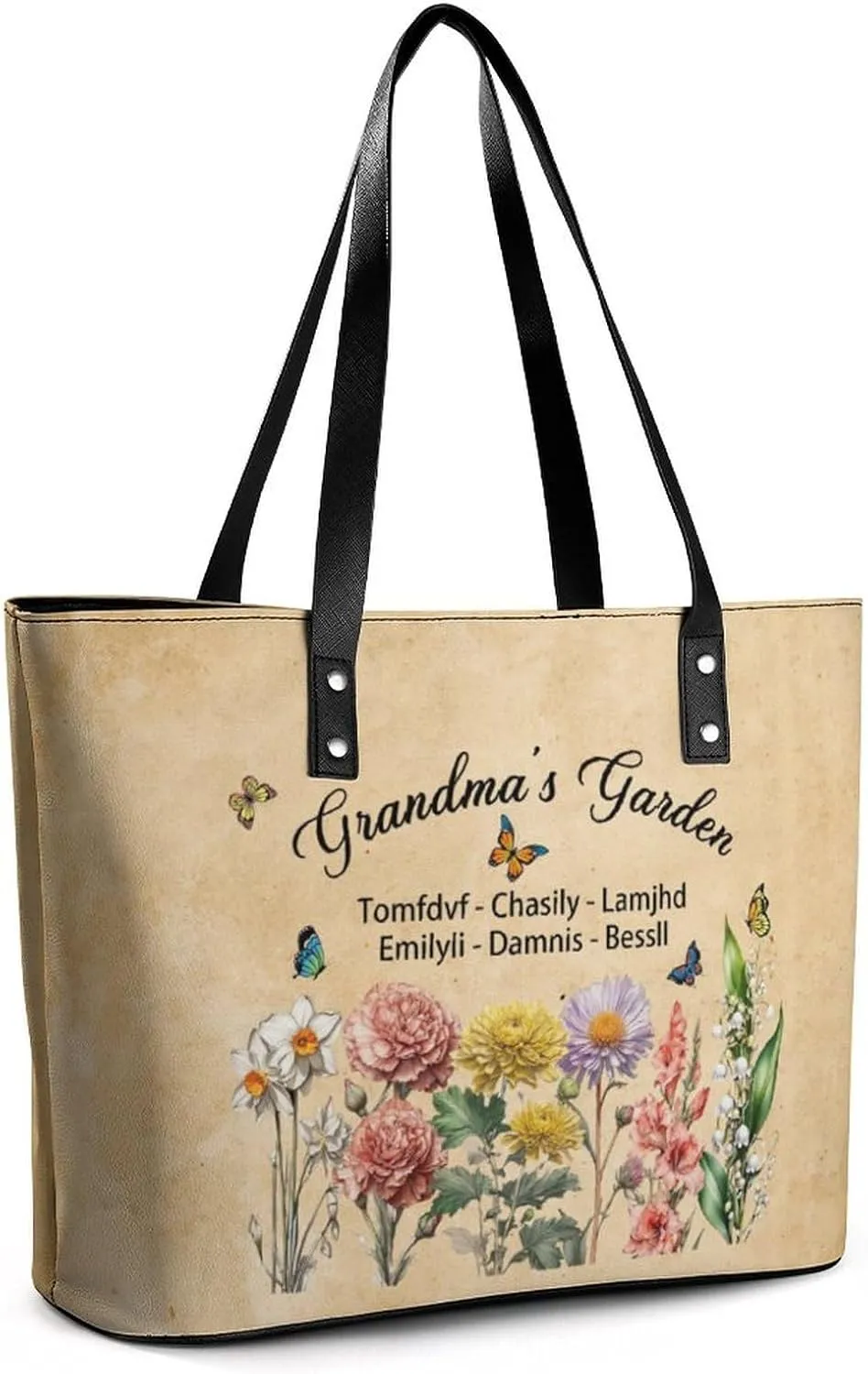 Personalized Grandma Name Single Shoulder Bag Custom 1-15 Name Mom Grandmother Leather Handbag Loving Gifts For Her