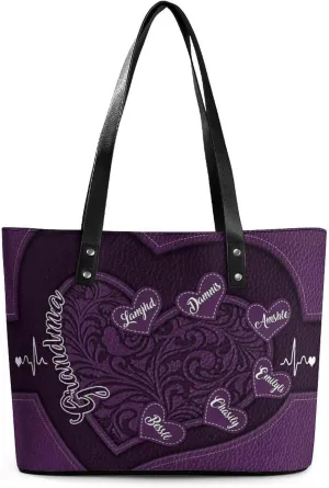 Personalized Grandma's Little Sweethearts Single Shoulder Bag Custom 1-15 Name Loving Gift For Grandma Mom Xmas