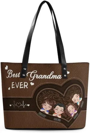 Personalized Mom Single Shoulder Bag Custom Name Grandmother Leather Handbag Loving Gift For Grandma Mother
