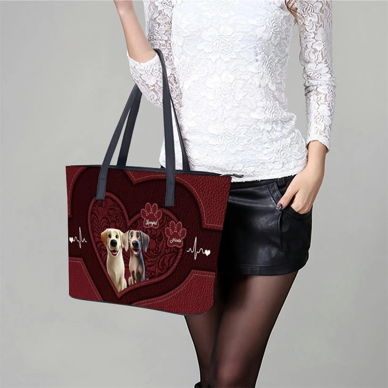 Personalized Mom Single Shoulder Bag Custom Name Grandmother Leather Handbag Loving Gift For Grandma Mother