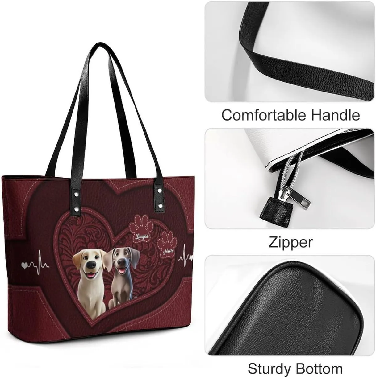 Personalized Mom Single Shoulder Bag Custom Name Grandmother Leather Handbag Loving Gift For Grandma Mother