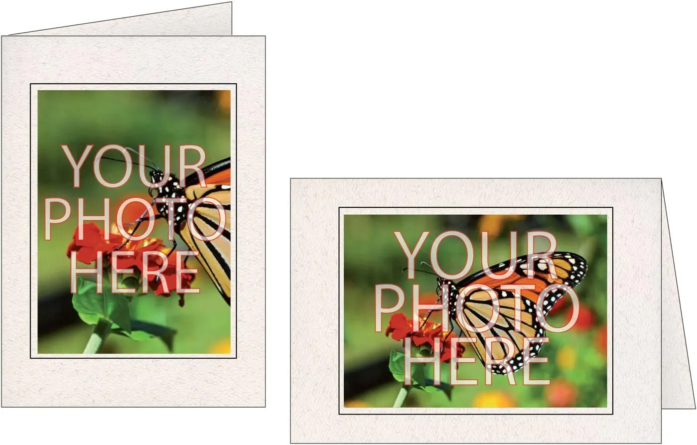 Photographer's Edge,Photo Insert Card,Natural with Black Border,Set of 10 for Digital Size (4"x5-1/3") Photos