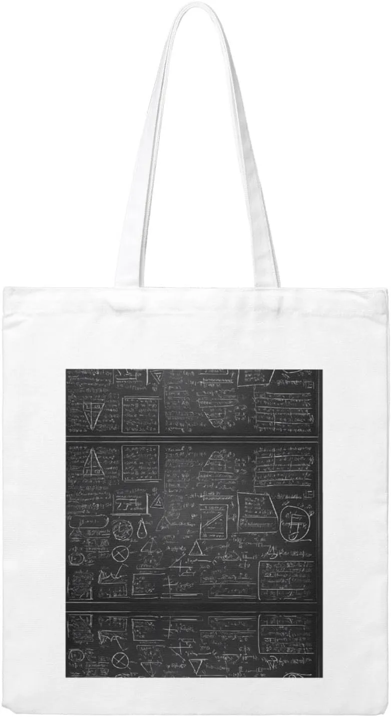 Physics Printing Print Canvas Shopping Bag Reusable Eco-Friendly Handbag With Large Capacity For Everyday Use
