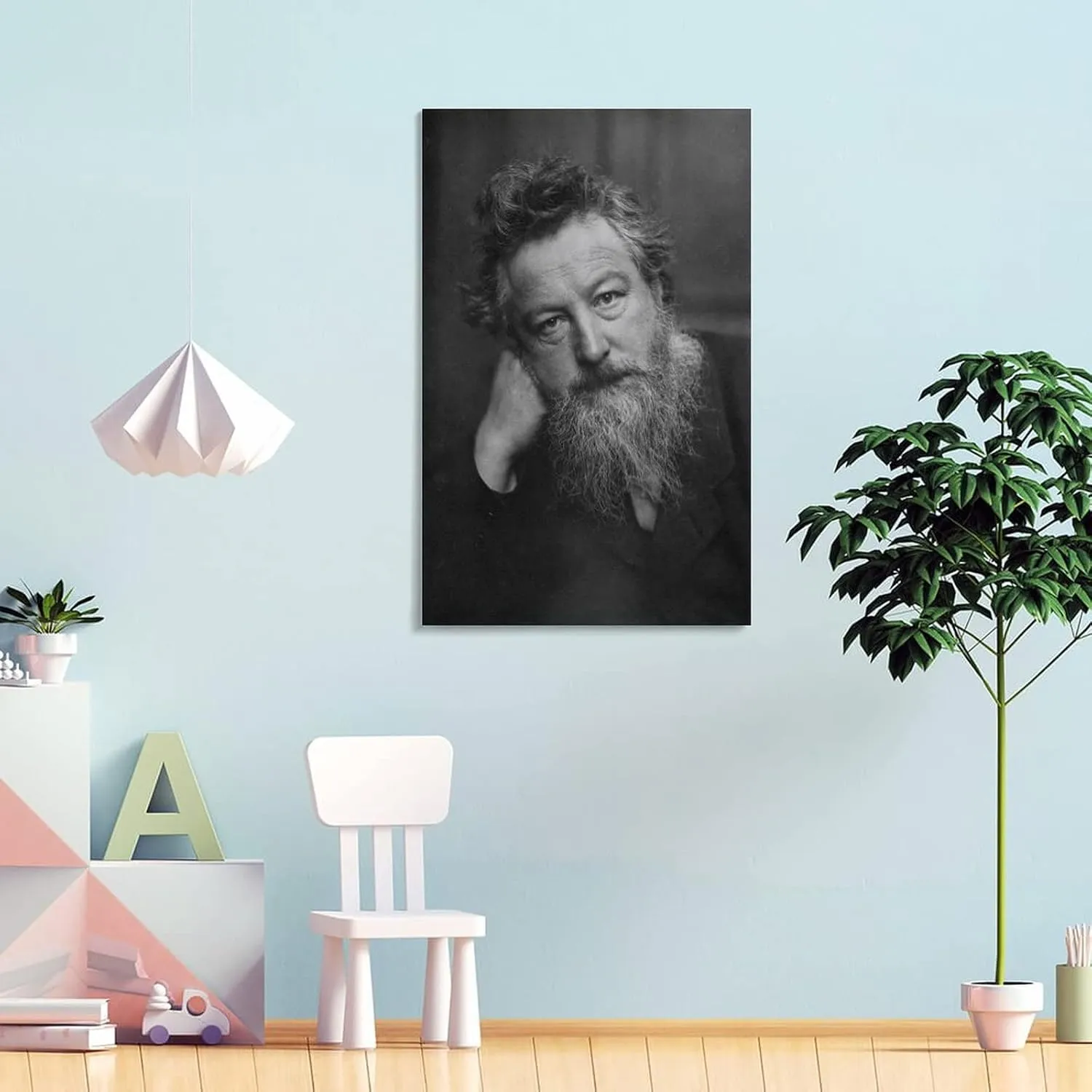 PICHU William Morris Posters Artist Artistic Photo Beard Poster Decorative Painting Canvas Wall Art Living Room Posters Bedroom Painting 20x30inch(50x75cm), Frame-style