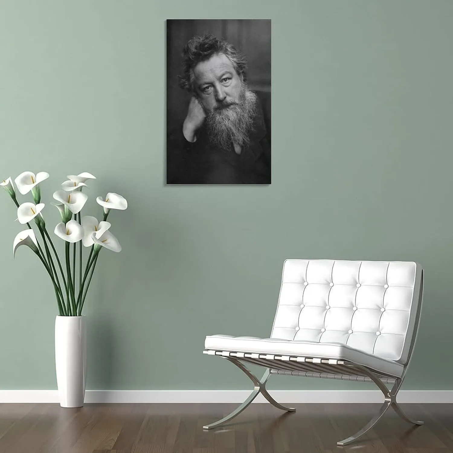 PICHU William Morris Posters Artist Artistic Photo Beard Poster Decorative Painting Canvas Wall Art Living Room Posters Bedroom Painting 20x30inch(50x75cm), Frame-style