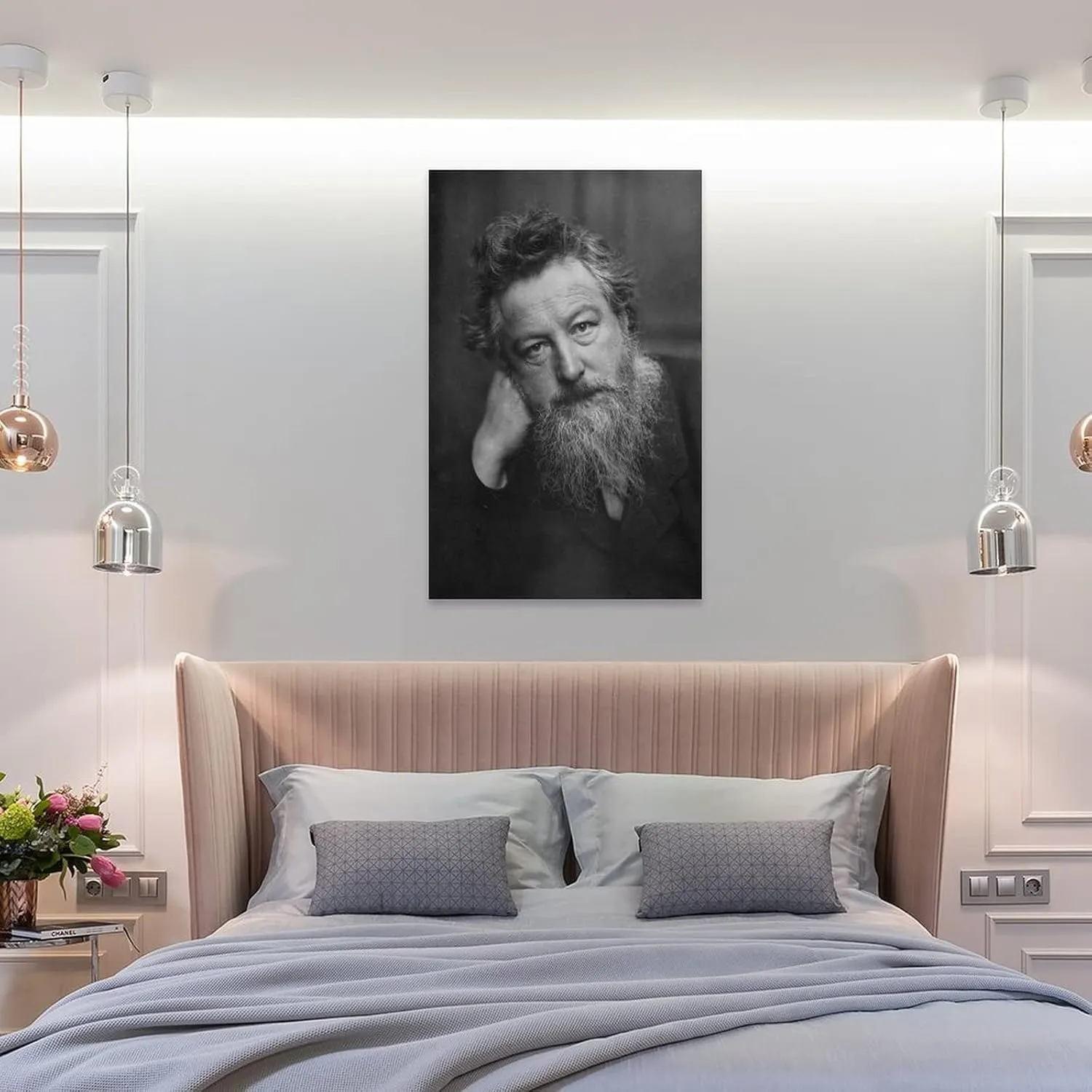 PICHU William Morris Posters Artist Artistic Photo Beard Poster Decorative Painting Canvas Wall Art Living Room Posters Bedroom Painting 20x30inch(50x75cm), Frame-style