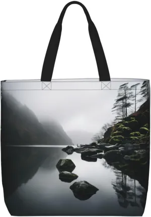Pigment Print Tote Bag Shoulde Bag Handbag Grocery Bags Reusable For Office Shopping Travel Casual Work Holiday