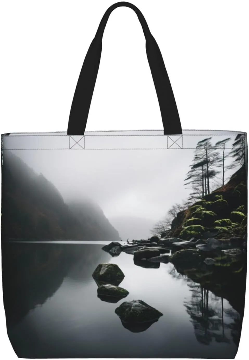 Pigment Print Tote Bag Shoulde Bag Handbag Grocery Bags Reusable For Office Shopping Travel Casual Work Holiday