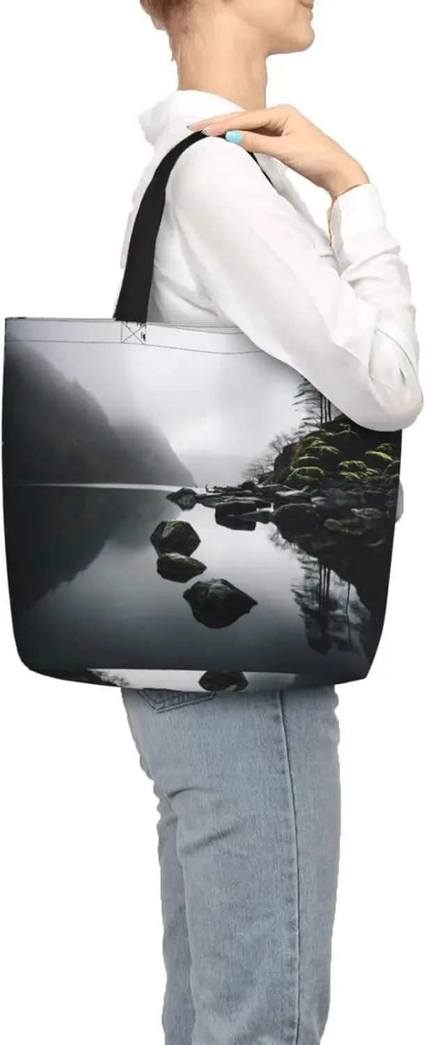 Pigment Print Tote Bag Shoulde Bag Handbag Grocery Bags Reusable For Office Shopping Travel Casual Work Holiday