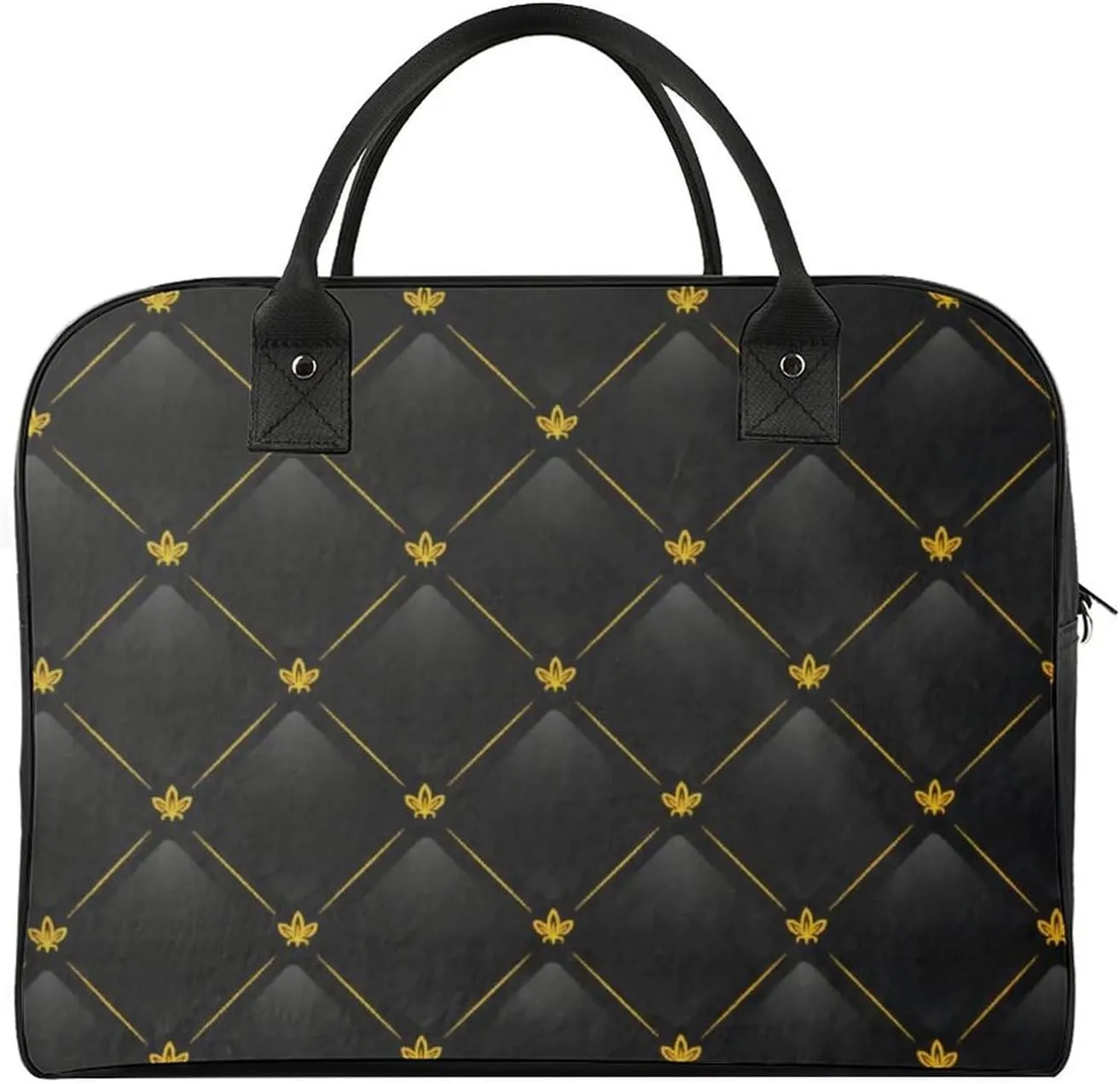Pink Black Gray Argyle Fashionable Large Capacity Travel Handbag Unisex
